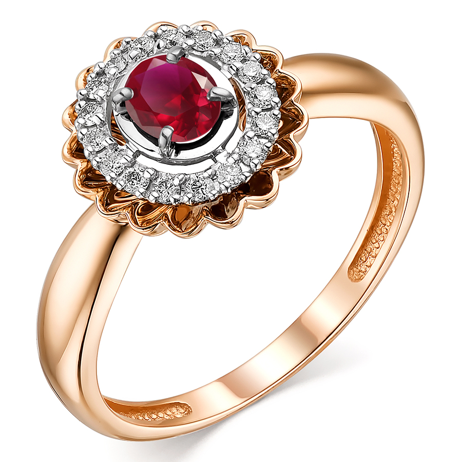 Кольцо, золото, рубин, 13727-103